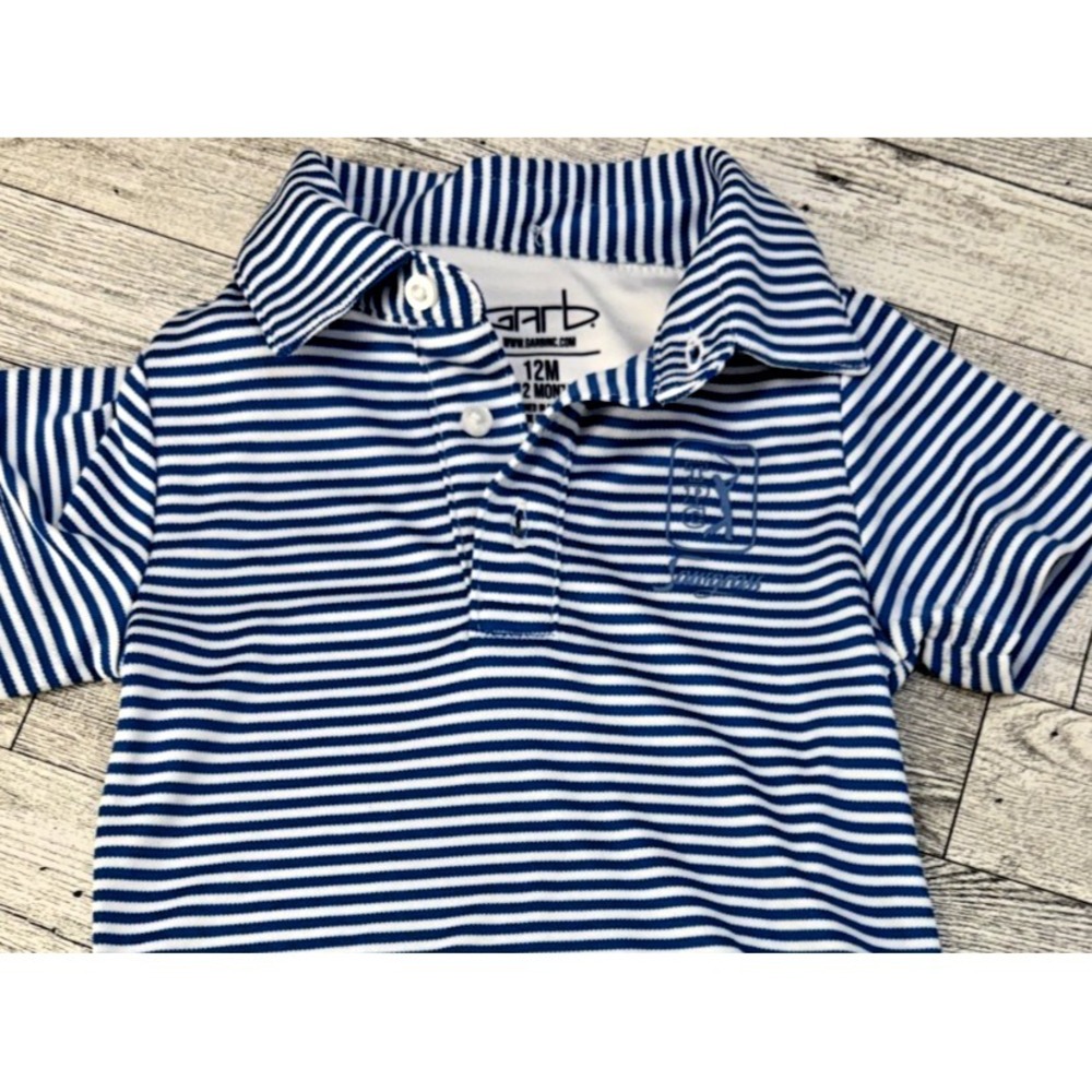 Garb Baby‎ Golf Collared Body Suit Blue White Stripes Sawgrass 6-12 Months